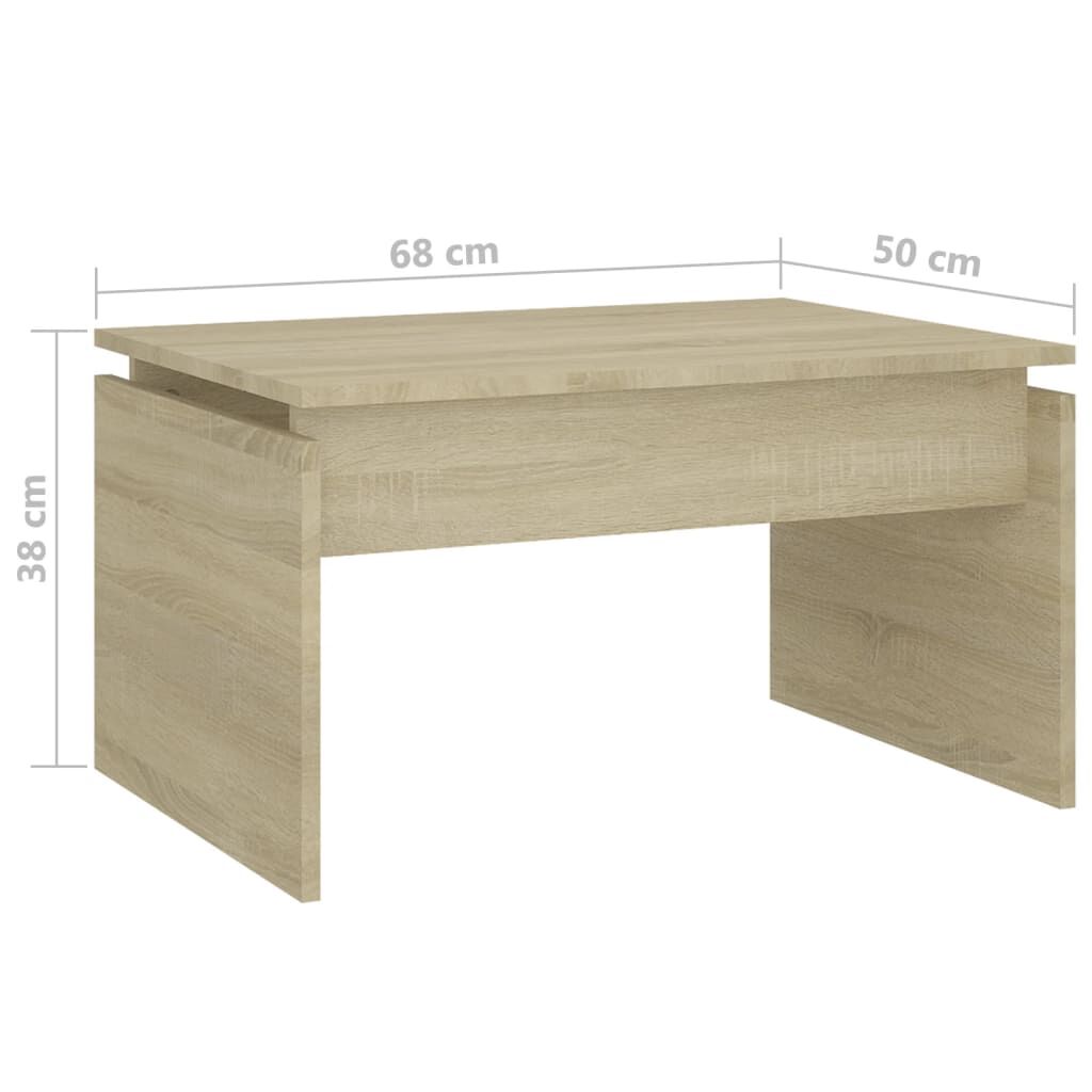 vidaXL Τραπεζάκι Σαλονιού Sonoma Δρυς 68 x 50 x 38 εκ. από Επεξ. Ξύλο