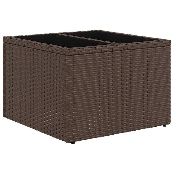 vidaXL Σετ Καναπέ Κήπου με μαξιλάρι 7 pcs Καφέ και λευκό Πολυ ράταν