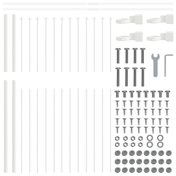 vidaXL Φράχτης Κήπου Λευκό 1,7 x 1,5 m Ατσάλι με Πούδρα
