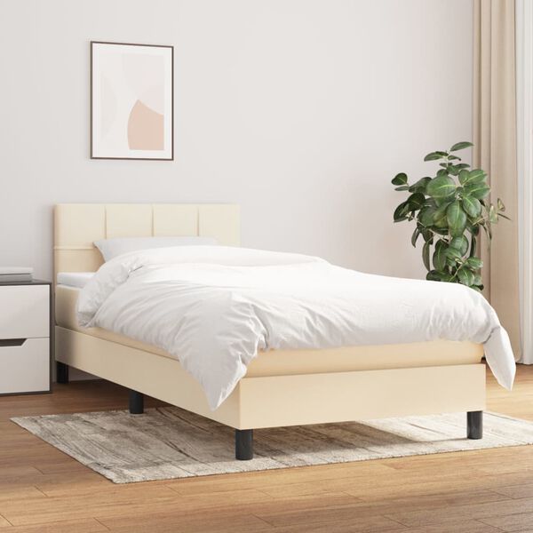 vidaXL &Kappa;&rho;&epsilon;&beta;ά&tau;&iota; Boxspring &mu;&epsilon; &Sigma;&tau;&rho;ώ&mu;&alpha; &Kappa;&rho;&epsilon;&mu; 80 x 200 &epsilon;&kappa;. &Upsilon;&phi;&alpha;&sigma;&mu;ά&tau;&iota;&nu;&omicron;