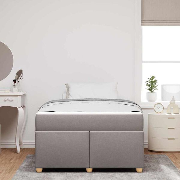 vidaXL Σκελετός Κρεβατιού με στρώμα Taupe 120 x 190 cm ύφασμα
