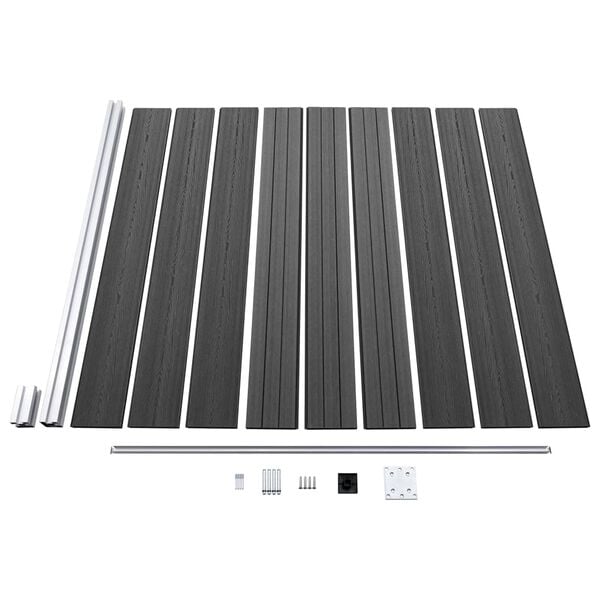 vidaXL Σετ Πάνελ Περίφραξης Μαύρο 872 x 186 εκ. από WPC