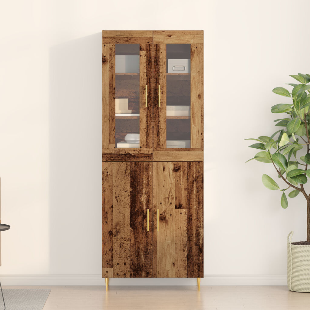 vidaXL Υψηλό Ντουλάπι Παλιού Ξύλου 69.5x34x180 εκ Μηχανικά Ξύλο