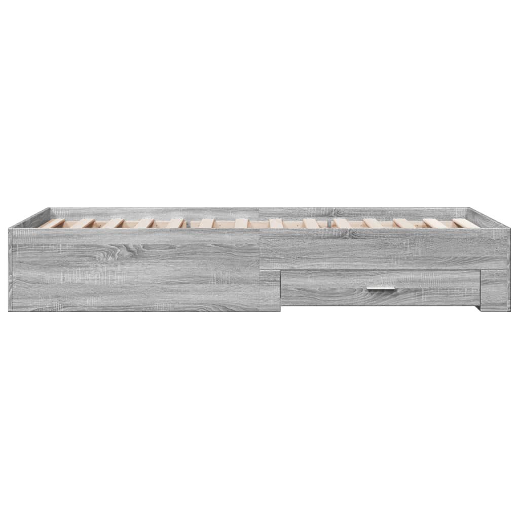 vidaXL Πλαίσιο Κρεβατιού με συρτάρια Γκρι sonoma 90x200εκ. Επεξ. Ξύλο
