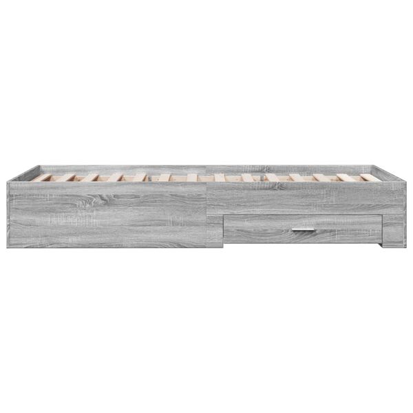 vidaXL Πλαίσιο Κρεβατιού με συρτάρια Γκρι sonoma 90x200εκ. Επεξ. Ξύλο