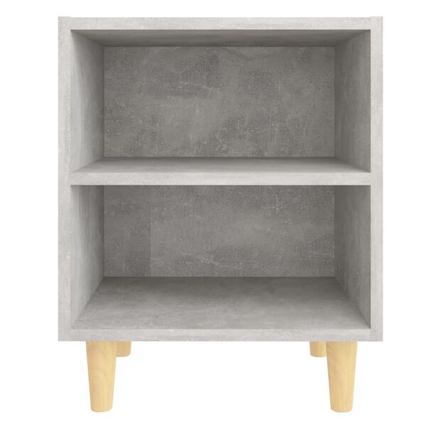 vidaXL Κομοδίνο Γκρι Σκυροδέματος 40 x 30 x 50 εκ. Μασίφ Ξύλινα Πόδια