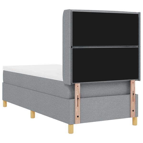 vidaXL Κρεβάτι Box Spring με Στρώμα Ανοιχτό Γκρι 80x200 εκ. Υφασμάτινο
