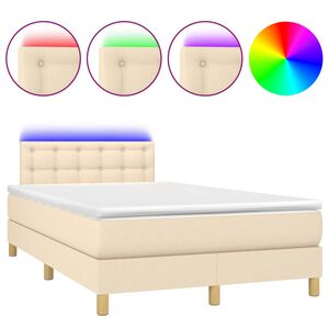 vidaXL &Kappa;&rho;&epsilon;&beta;ά&tau;&iota; Boxspring &mu;&epsilon; &Sigma;&tau;&rho;ώ&mu;&alpha; & LED &Kappa;&rho;&epsilon;&mu; 120x200 &epsilon;&kappa;. &Upsilon;&phi;&alpha;&sigma;&mu;ά&tau;&iota;&nu;&omicron;