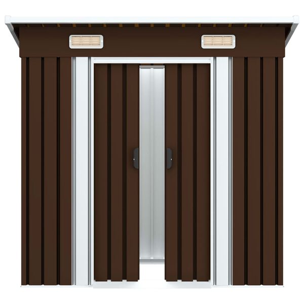 vidaXL Αποθήκη Κήπου Καφέ 194 x 121 x 181 εκ. Ατσάλινη