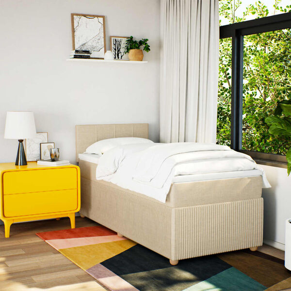 vidaXL &Kappa;&rho;&epsilon;&beta;ά&tau;&iota; Boxspring &mu;&epsilon; &Sigma;&tau;&rho;ώ&mu;&alpha; &Kappa;&rho;&epsilon;&mu; 90x200 &epsilon;&kappa;.&Upsilon;&phi;&alpha;&sigma;&mu;ά&tau;&iota;&nu;&omicron;