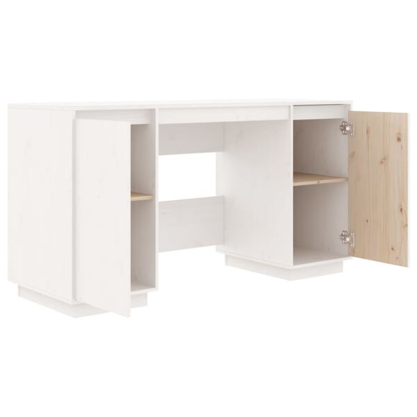 vidaXL Γραφείο Λευκό 140 x 50 x 75 εκ. από Μασίφ Ξύλο Πεύκου