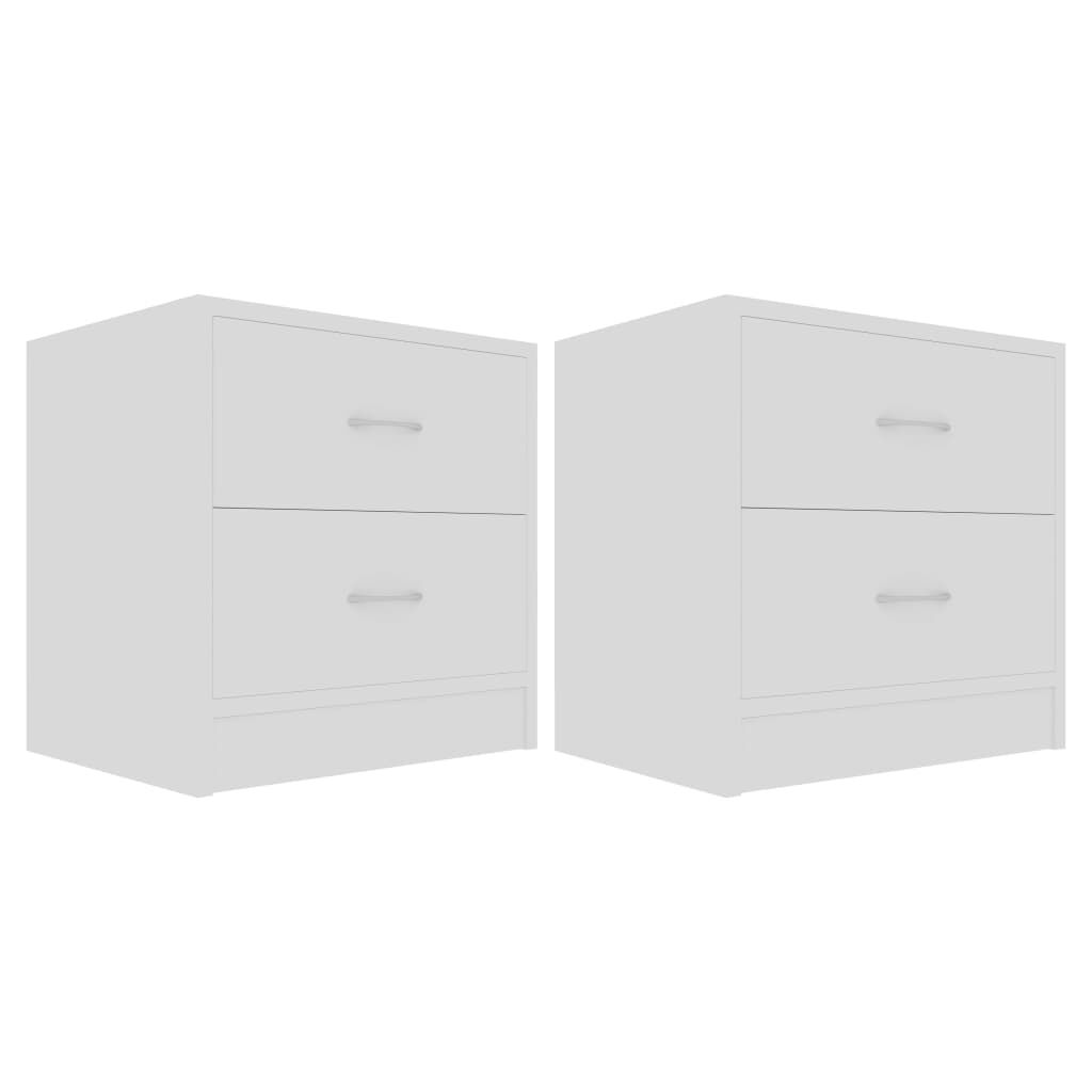 vidaXL Κομοδίνα 2 τεμ. Λευκά 40 x 30 x 40 εκ. από Επεξ. Ξύλο