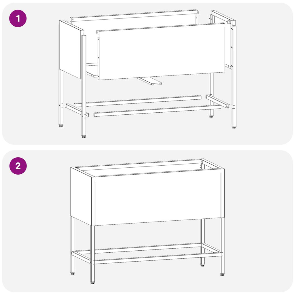 vidaXL Υψωμένος Κήπος 60x26x45 εκ Γαλβανισμένο Ατσάλι