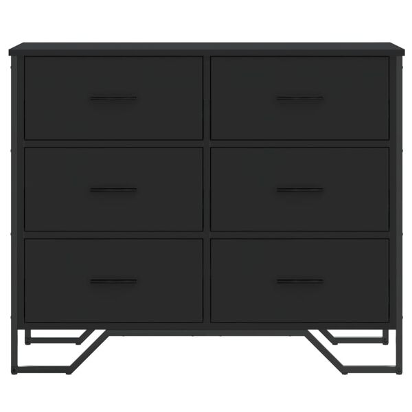 vidaXL Συρταριέρα Μαύρη 91x35,5x74,5 εκ. από Επεξεργασμένο Ξύλο