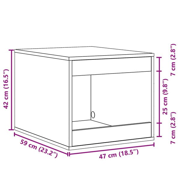 vidaXL Περίβλημα καπνιστή δρυς 47x59x42 cm Κατασκευασμένο ξύλο