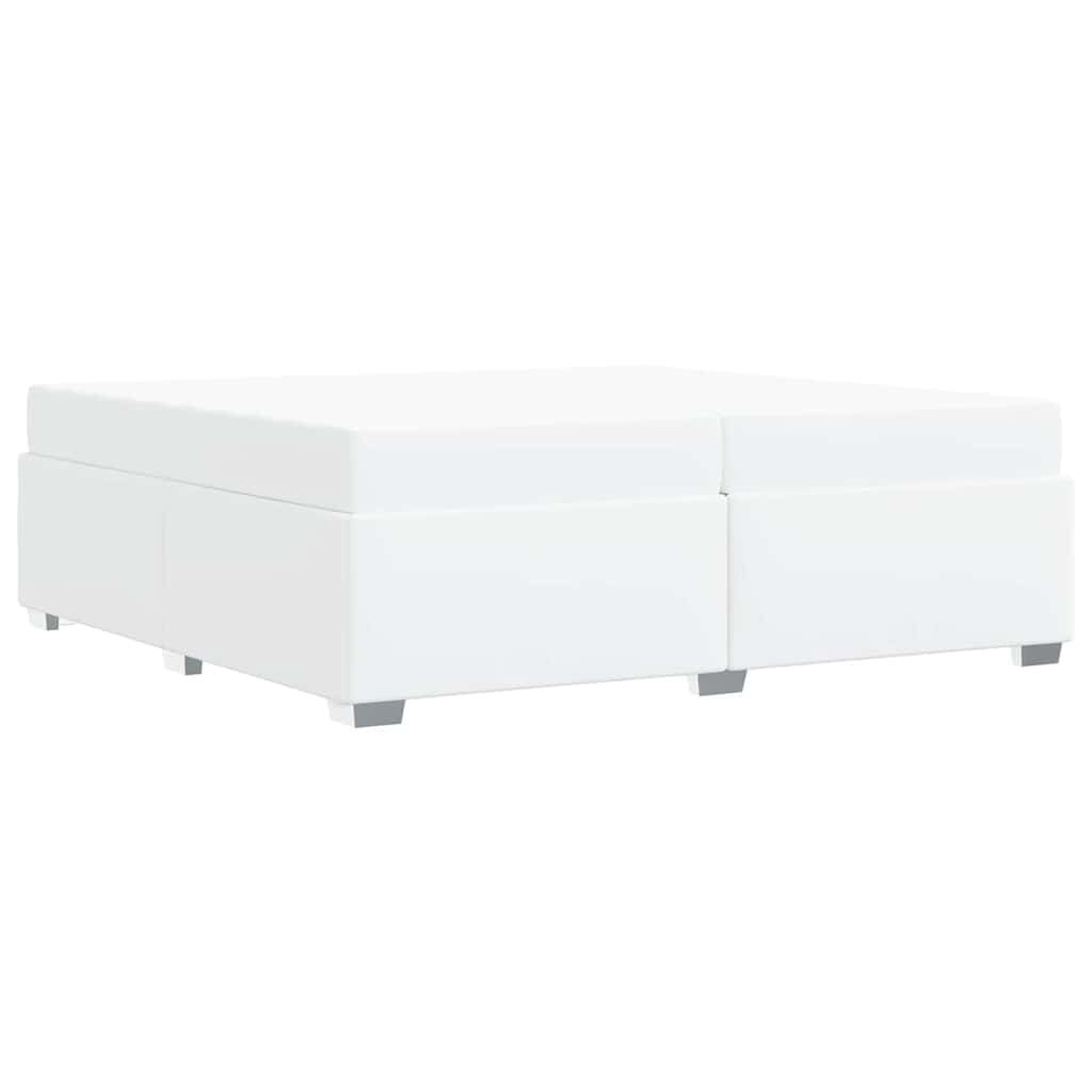 vidaXL Σκελετός Κρεβατιού Λευκό 200 x 200 cm Τεχνητό δέρμα