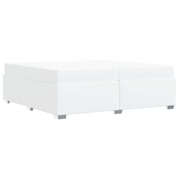 vidaXL Σκελετός Κρεβατιού Λευκό 200 x 200 cm Τεχνητό δέρμα