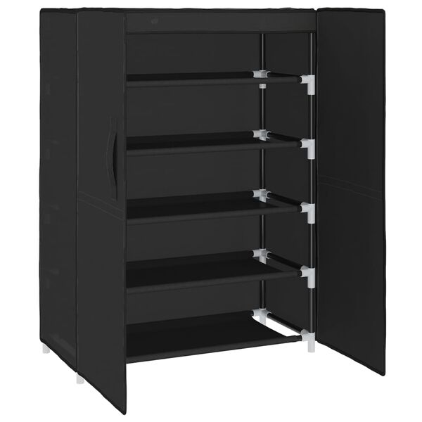 vidaXL Παπουτσοθήκη Μαύρη 60 x 28 x 90 εκ. Υφασμάτινη