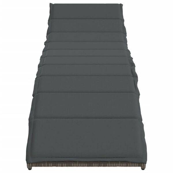 vidaXL Ξαπλώστρες 2 τεμ. Γκρι από Συνθετικό Ρατάν με Μαξιλάρια