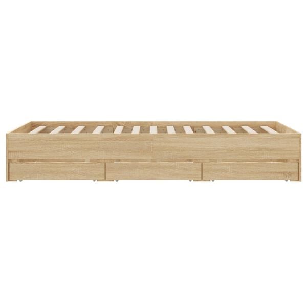 vidaXL Πλαίσιο Κρεβατιού με συρτάρια Sonoma Δρυς 120x200εκ. Επεξ. Ξύλο