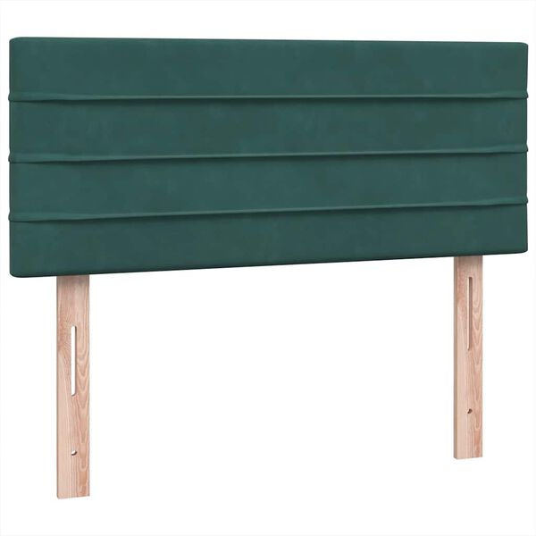 vidaXL Κρεβάτι Boxspring με Στρώμα Σκούρο Πράσινο 120x210εκ. Βελούδινο