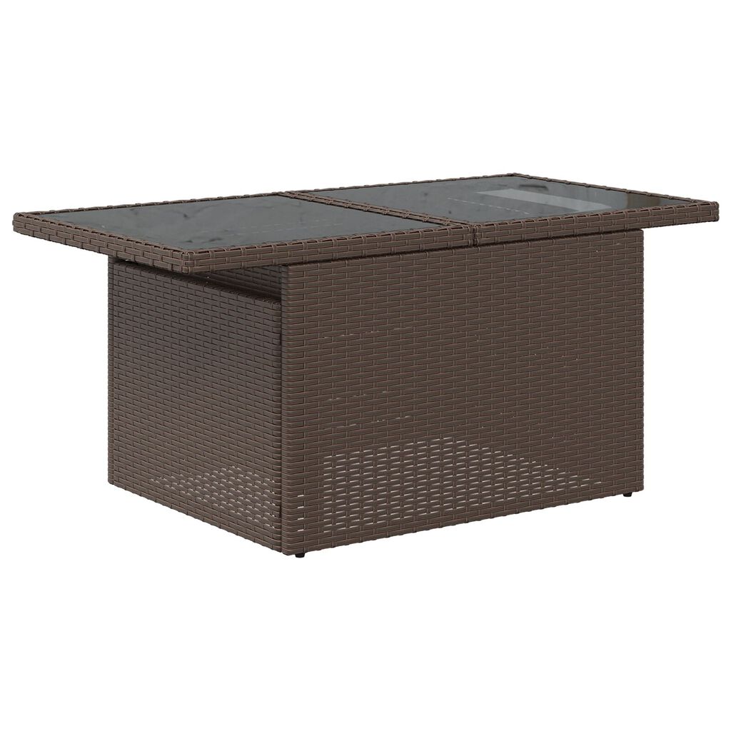 vidaXL Set Καναπέ Κήπου 8 Τεμαχίων με Μαξιλάρια Καφέ Ρατάν