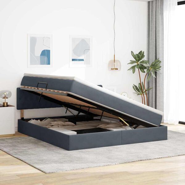 vidaXL &Kappa;&rho;&epsilon;&beta;ά&tau;&iota; &mu;&epsilon; &alpha;&pi;&omicron;&theta;&eta;&kappa;&epsilon;&upsilon;&tau;&iota;&kappa;ό &chi;ώ&rho;&omicron; &kappa;&alpha;&iota; LED &Sigma;&kappa;&omicron;ύ&rho;&omicron; &Gamma;&kappa;&rho;&iota; 160 x 200 cm