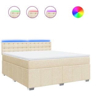 vidaXL &Kappa;&rho;&epsilon;&beta;ά&tau;&iota; Boxspring &mu;&epsilon; &Sigma;&tau;&rho;ώ&mu;&alpha; &Kappa;&rho;&epsilon;&mu; 180x200 &epsilon;&kappa;. &Upsilon;&phi;&alpha;&sigma;&mu;ά&tau;&iota;&nu;&omicron;