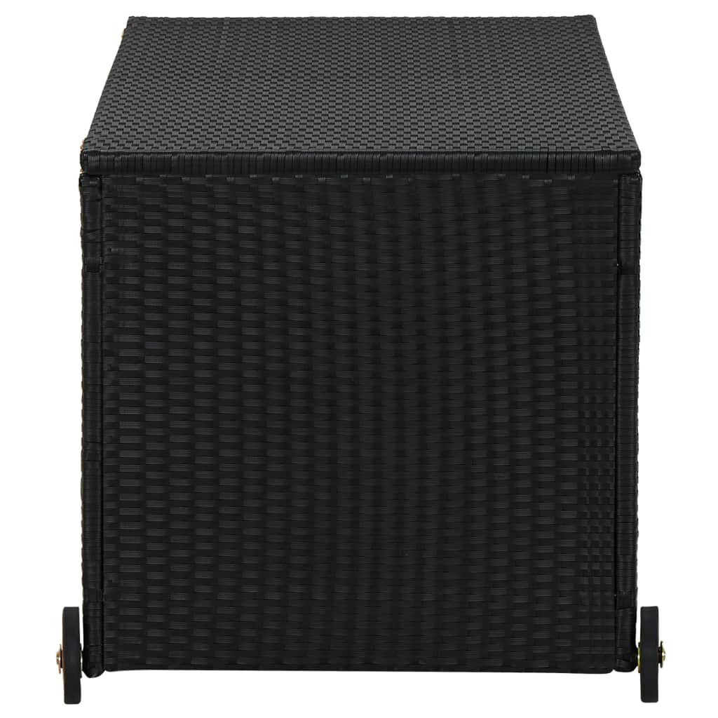 vidaXL Κουτί Αποθήκευσης Κήπου Μαύρο 120x65x61 εκ. Συνθετικό Ρατάν