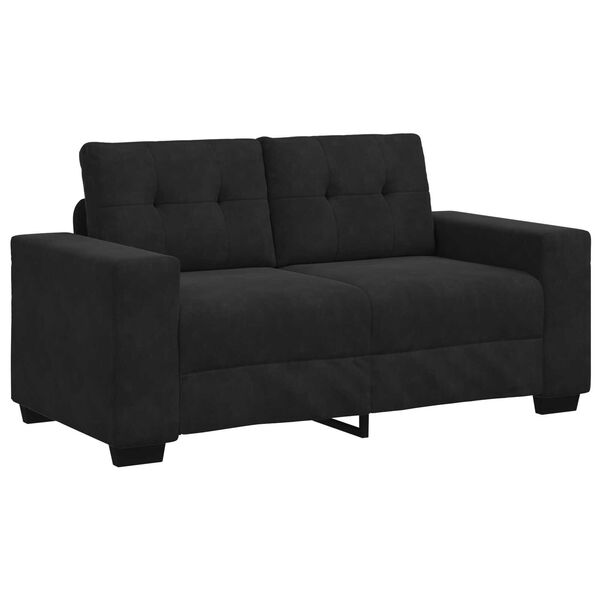 vidaXL Σετ Καναπέ με μαξιλάρι 3 pcs Μαύρο 221 x 78 x 80 εκ Βελούδο