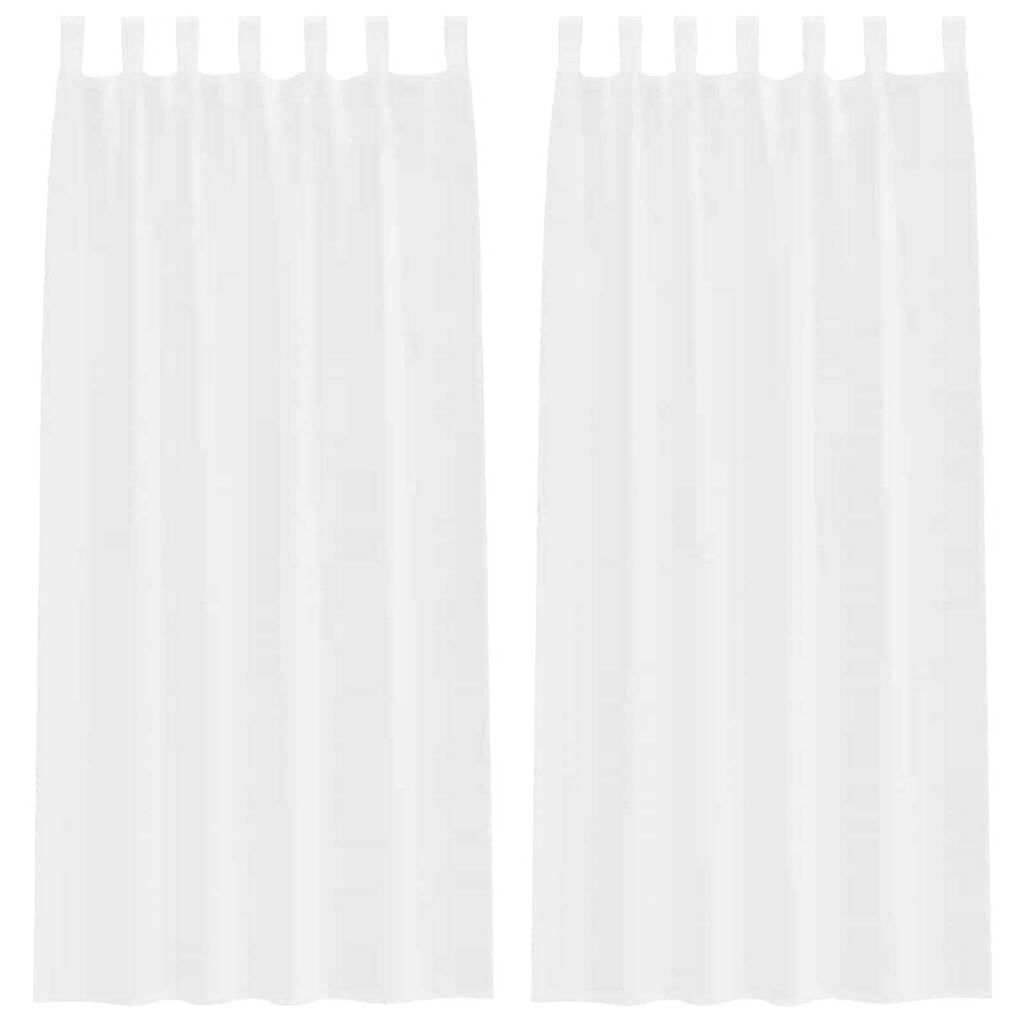 vidaXL Κουρτίνες με κουρτίνες 2 pcs Λευκό Πολυεστέρας