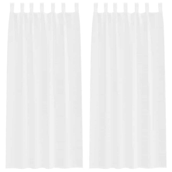 vidaXL Κουρτίνες με κουρτίνες 2 pcs Λευκό Πολυεστέρας