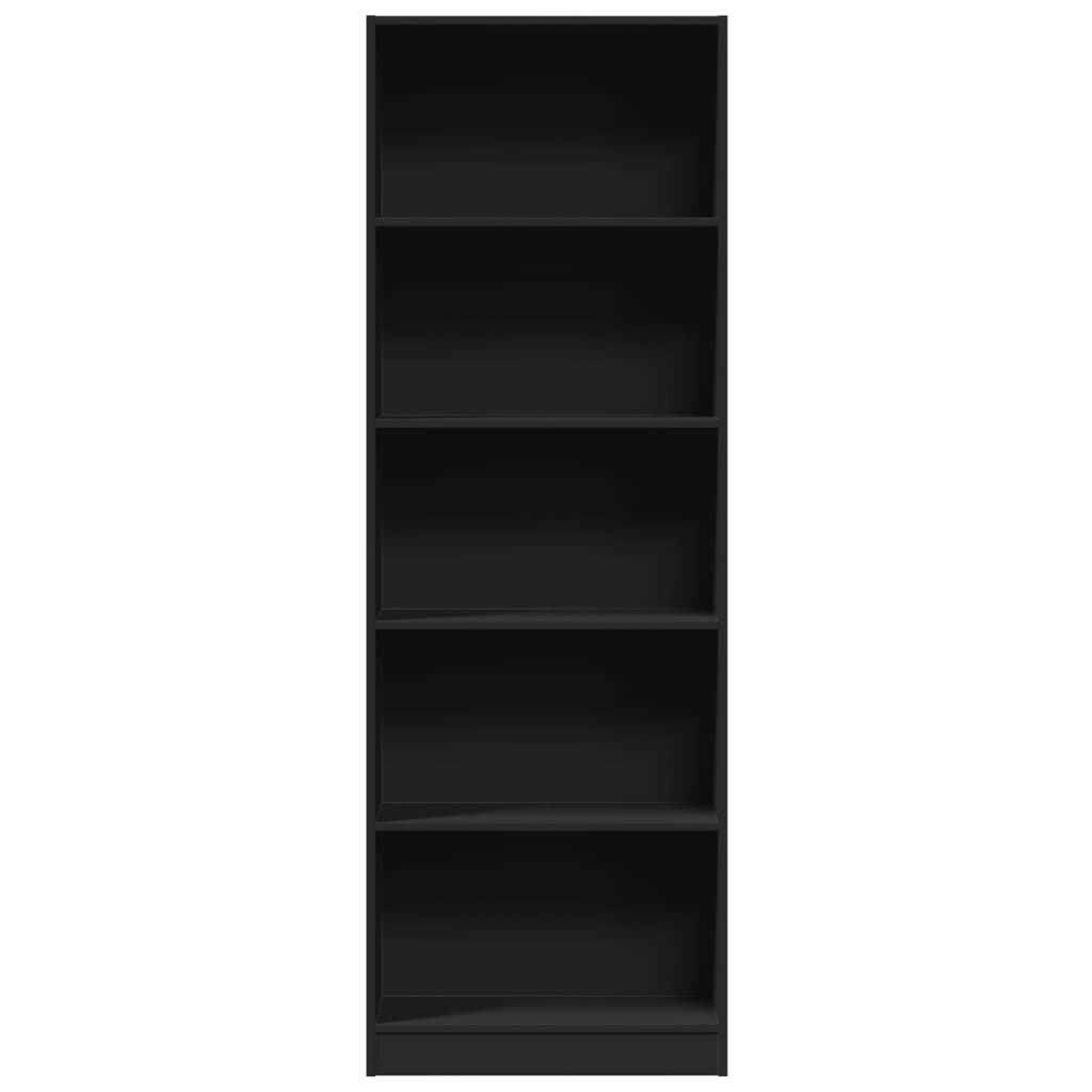 vidaXL Βιβλιοθήκη Μαύρη 60x24x176 εκ. από Επεξεργασμένο Ξύλο