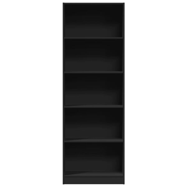 vidaXL Βιβλιοθήκη Μαύρη 60x24x176 εκ. από Επεξεργασμένο Ξύλο