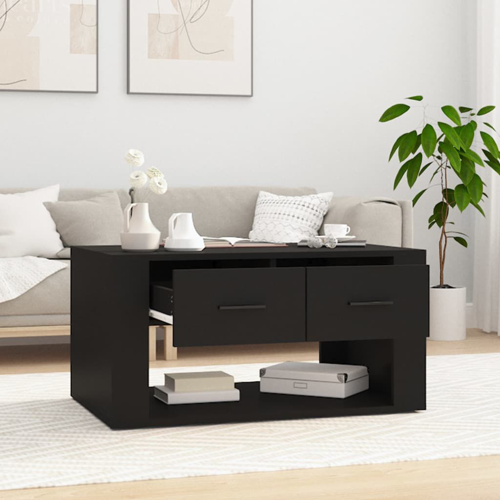 vidaXL Τραπεζάκι Σαλονιού Μαύρο 80x50x40 εκ. Επεξεργασμένο Ξύλο