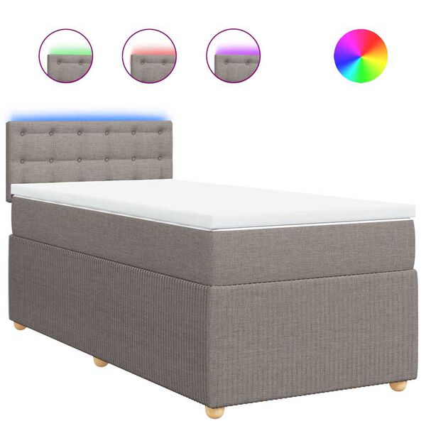 vidaXL &Kappa;&rho;&epsilon;&beta;ά&tau;&iota; Boxspring &mu;&epsilon; &Sigma;&tau;&rho;ώ&mu;&alpha; Taupe 90x190 &epsilon;&kappa;.&Upsilon;&phi;&alpha;&sigma;&mu;ά&tau;&iota;&nu;&omicron;