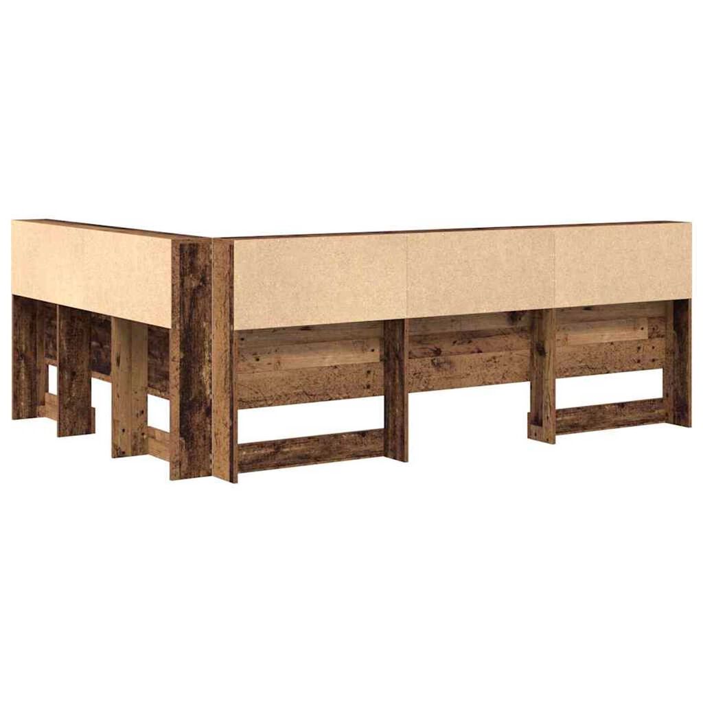 vidaXL Κεφαλάρι Αποθήκης με ράφι Παλαιό ξύλο 135 cm Επεξεργασμένο ξύλο