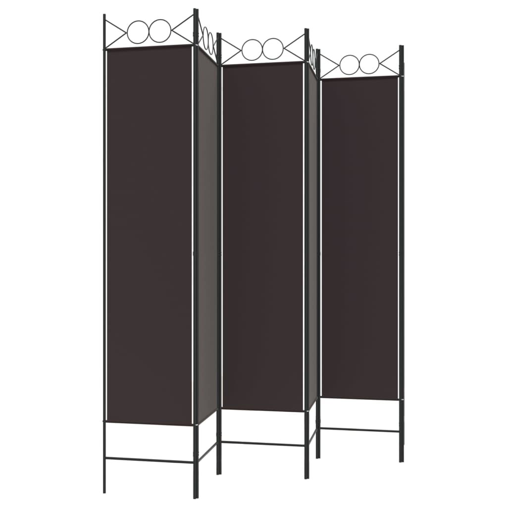 vidaXL Διαχωριστικό Δωματίου με 6 Πάνελ Καφέ 240x200 εκ. από Ύφασμα