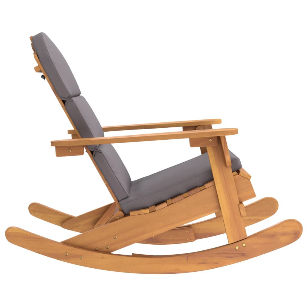 vidaXL Καρέκλα Κουνιστή Adirondack με Μαξιλάρια από Μασίφ Ξύλο Ακακίας