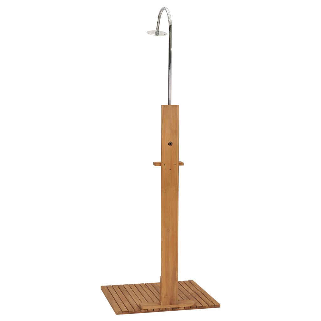 vidaXL Ντουζιέρα Κήπου 75 x 75 x 210 εκ. Μασίφ Ξύλο Teak