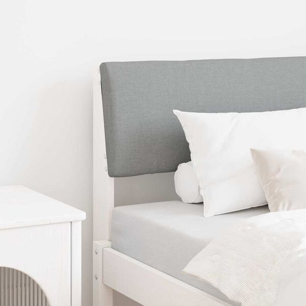 vidaXL Ταπετσαρισμένο κεφαλάρι Ανοιχτό γκρι 75 cm Στερεά ξυλεία πεύκου