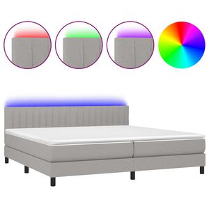 vidaXL &Kappa;&rho;&epsilon;&beta;ά&tau;&iota; Boxspring &mu;&epsilon; &Sigma;&tau;&rho;ώ&mu;&alpha; & LED &Alpha;&nu;.&Gamma;&kappa;&rho;&iota; 200x200&epsilon;&kappa;. &Upsilon;&phi;&alpha;&sigma;&mu;ά&tau;&iota;&nu;&omicron;