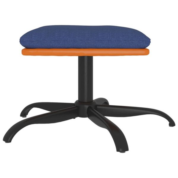 vidaXL Υποπόδιο Μπλε 60x60x36 εκ. Ύφασμα & Συνθετικό Δέρμα