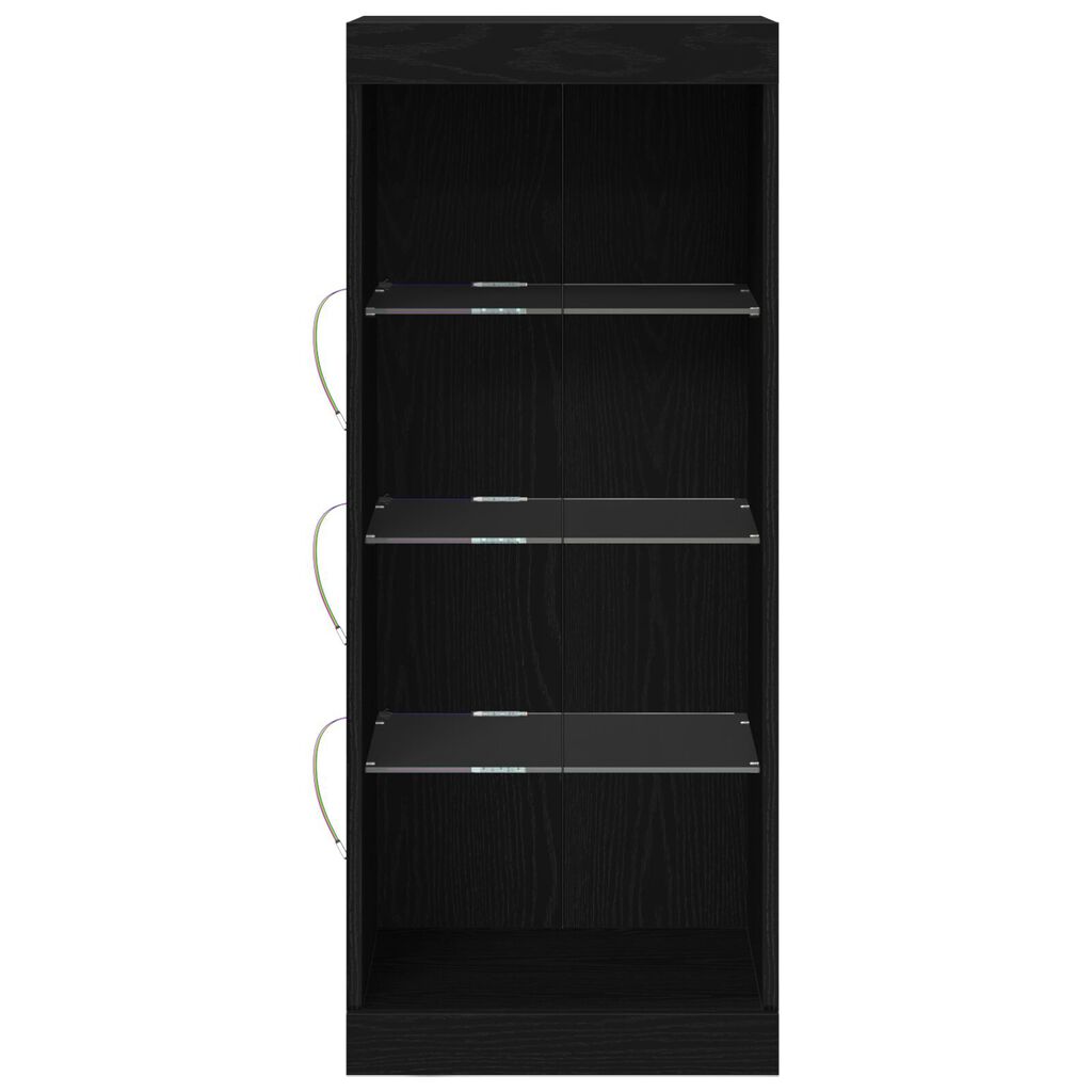 vidaXL Μπουφές με LED Φώτα Μαύρη Δρυς 41x37x100 εκ