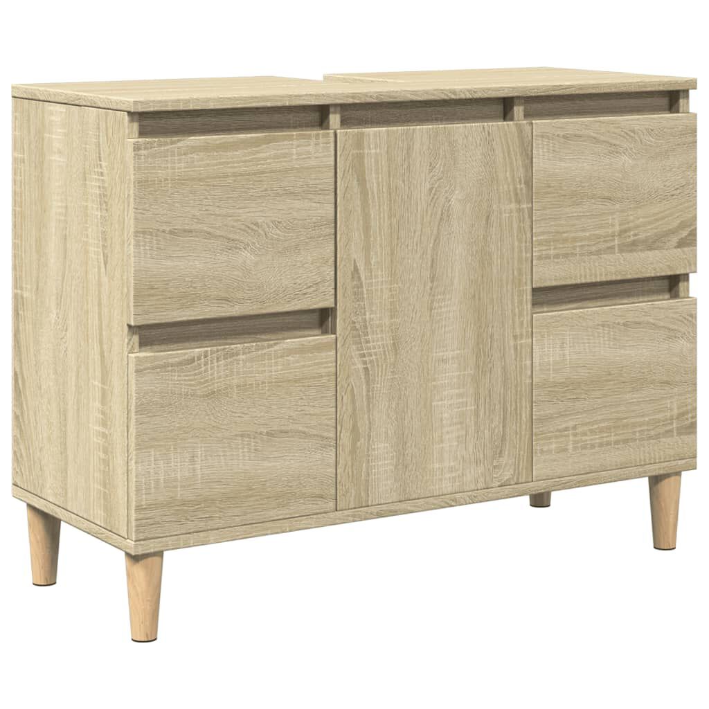 vidaXL Ντουλάπι Νιπτήρα Sonoma Δρυς 80x33x60 εκ. Επεξεργασμένο Ξύλο