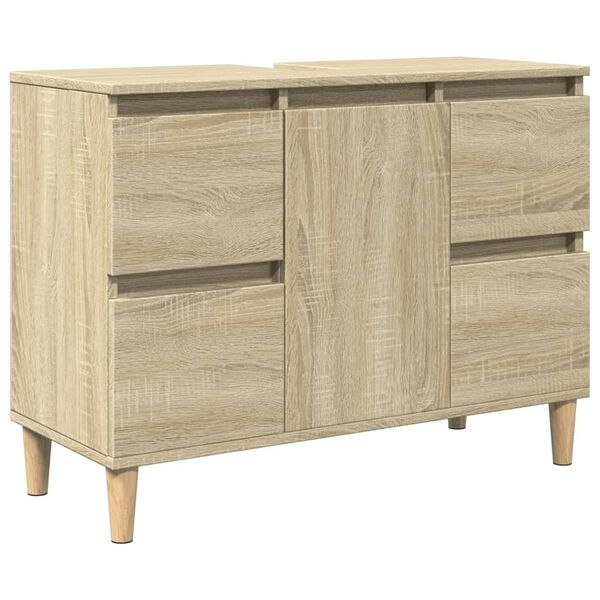 vidaXL Ντουλάπι Νιπτήρα Sonoma Δρυς 80x33x60 εκ. Επεξεργασμένο Ξύλο