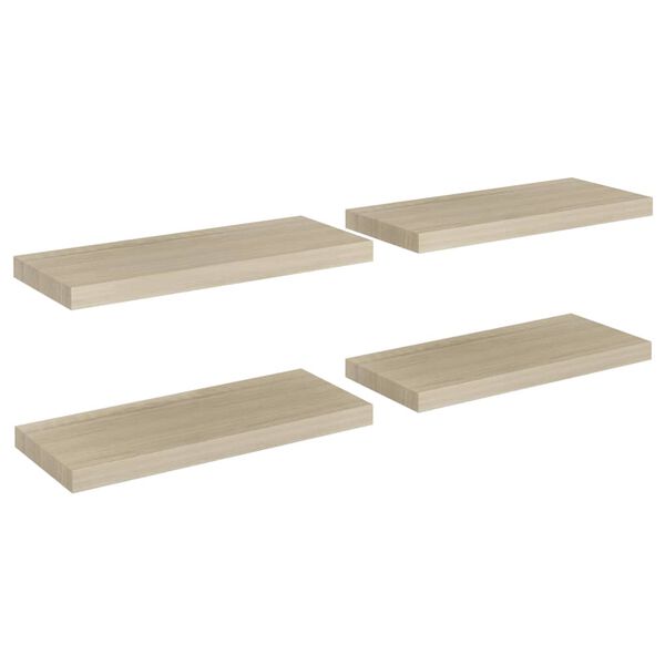 vidaXL Ράφια Τοίχου 4 τεμ. Χρώμα Δρυός 60x23,5x3,8 εκ. MDF