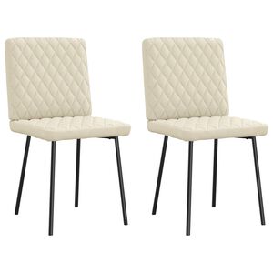 vidaXL Καρέκλες Τραπεζαρίας 2 τεμ. Κρεμ από Συνθετικό Δέρμα