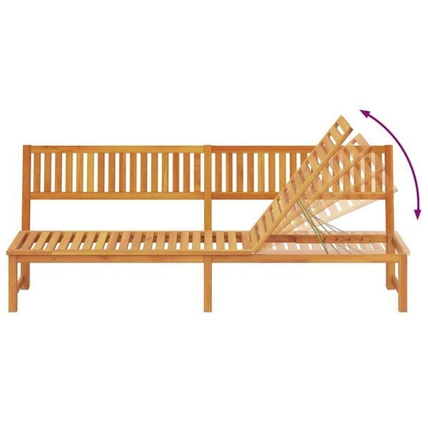vidaXL Ξαπλώστρα 1-πρόσωπο Καφέ 200 x 57 x 75εκ Μασίφ ξύλο ακακίας