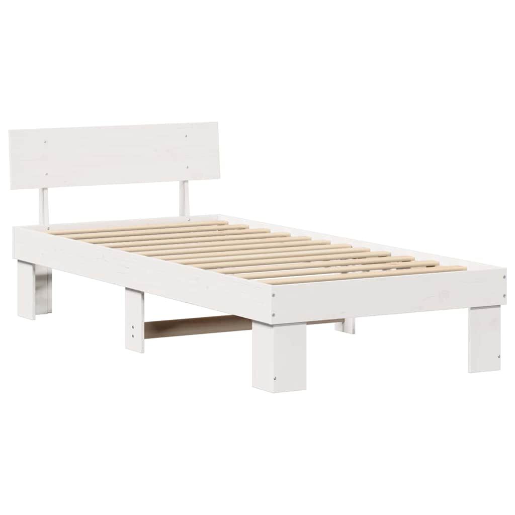vidaXL Σκελετός Κρεβατιού Λευκό 100 x 200 cm Μασίφ ξύλο πεύκου